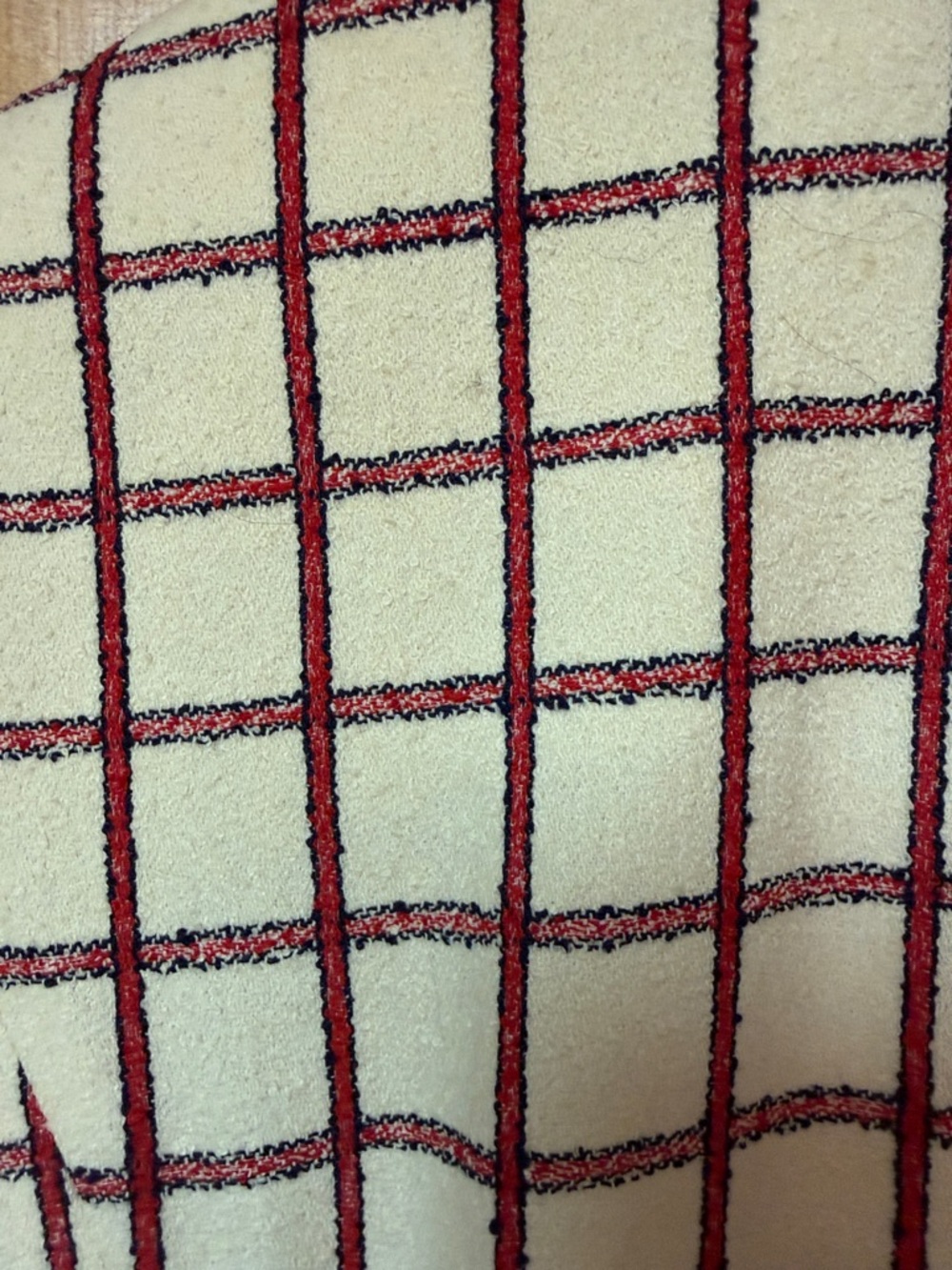 Vintage Emanuel Ungaro Cream Blazer with Red Windowpane Check - Picture 6 of 7